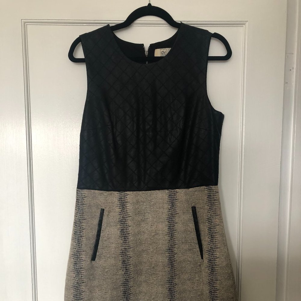 Dolce Vita Dress - Faux Leather and Print Bottom